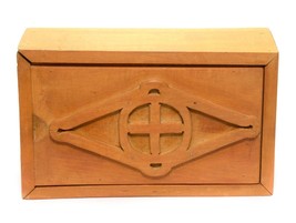 Vintage Handmade Wooden Sliding Top Storage Box  - £19.39 GBP