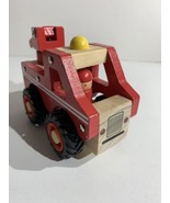 Wood Fire Engine Toy Free Movement Wooden Driver Part No. 47/17 Rubber w... - £12.98 GBP