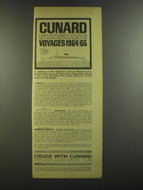 1964 Cunard Cruise Ad - Cunard sunshine voyages 1964/65 - £14.54 GBP