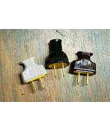 Vintage Style 2 Prong Electrical Plug Black Brown or White, Great w. Clo... - $3.89