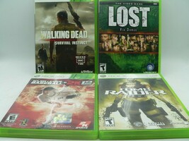 Xbox 360 Lot of 4 Games: Walking Dead, Lost, Tomb Raider &amp; MLB 2K12 Base... - $10.79