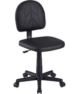 This Set Of One Small Computer Desk Chairs Is Made Of Black Pu Leather W... - $71.05 CAD