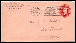 1914 US Cover - F.A. Frederick Co, Seattle, Washington to Montesano, WA R5 - £2.36 GBP