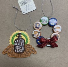 Midwest-CBK Beer Themed Christmas Ornament Lot NWT Bottle Tops  Home Brew - £9.39 GBP