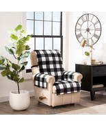 Jeffry Fabrics Franklin Buffalo Check Recliner/Wing Furniture Cover Blac... - $65.16 CAD
