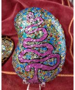 Whimsy Christmas Holiday Tree Bling Painted ROCK Gift SET OF 2 Decor She... - €8,56 EUR