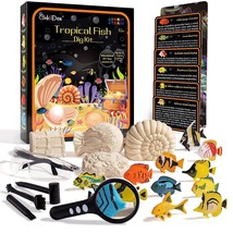 Ocean Fish Dig Kit, Excavate 12 Sea Fish Toys Set, Ocean Life Excavation Toys Sc - £36.24 GBP