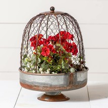 Chicken Wire Dome Planter Rustic Primitive Modern Farmhouse Cloche - $83.95