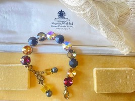 Gold Black Bronze Rivoli Austrian Crystal Bracelet Bride Bridesmaid Wedding - $34.75