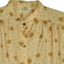Vintage Top Campus Casuals Leaf Print secretary 70s Polyester Blouse Tun... - $29.65