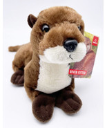 Aurora River Otter Mini Stuffed Animal Plush Toy Sliddy 8&quot; Ear Tag Soft ... - £7.21 GBP