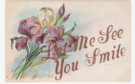 Vintage Postcard Orchids Let Me See You Smile Early 1900&#39;s - £6.37 GBP