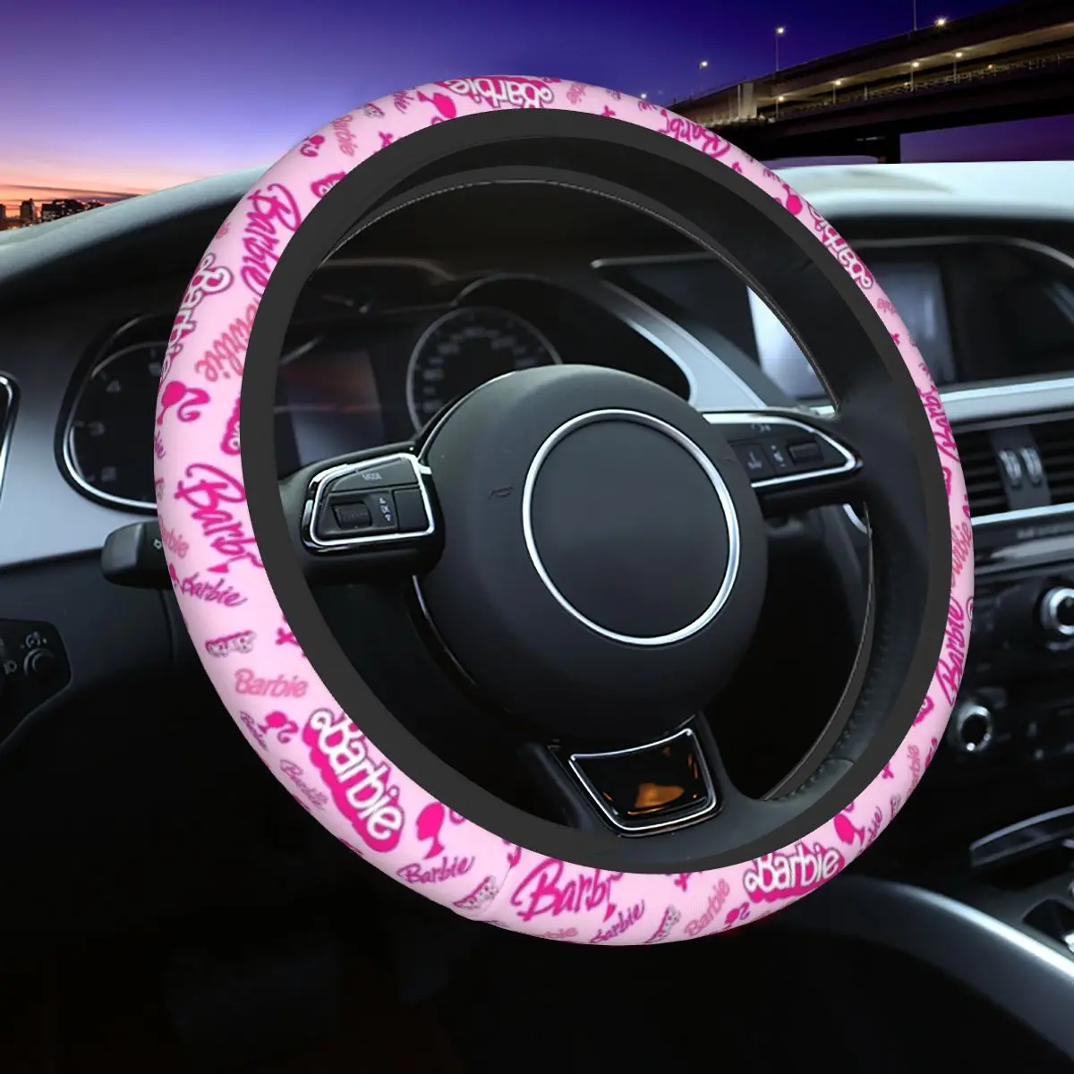 Barbies Pink Car Steering Wheel Covers for Girls Women Universal Barb Braid On - £11.89 GBP