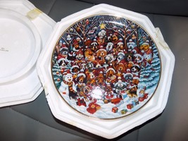 Franklin Mint Santa Paws by Bill Bell Ltd Ed Christmas Dogs Plate NEW - £26.26 GBP