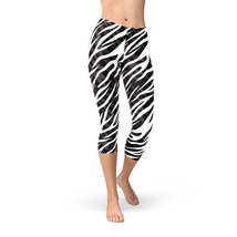 Womens Zebra Stripes Capri Leggings - $45.04
