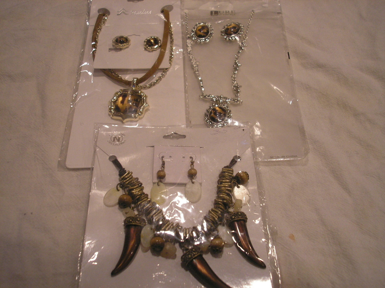 Primary image for  Wholesale LOT Of 3 NEW African style Necklace and Earrings NEW