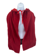 Red Burgundy Hooded Velvet Cloak Cape Wizard Vampire Witch w/ Adjustable Strap - £19.66 GBP