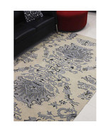 Glitzy Rugs 6 x 9 ft. Hand Tufted Wool Area Rug - Beige &amp; Blue, Floral - $270.85