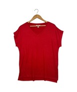 Orvis Knit Top Womens Medium Red V Neck Relaxed Fit Short Sleeve Classic... - $455.40 MXN