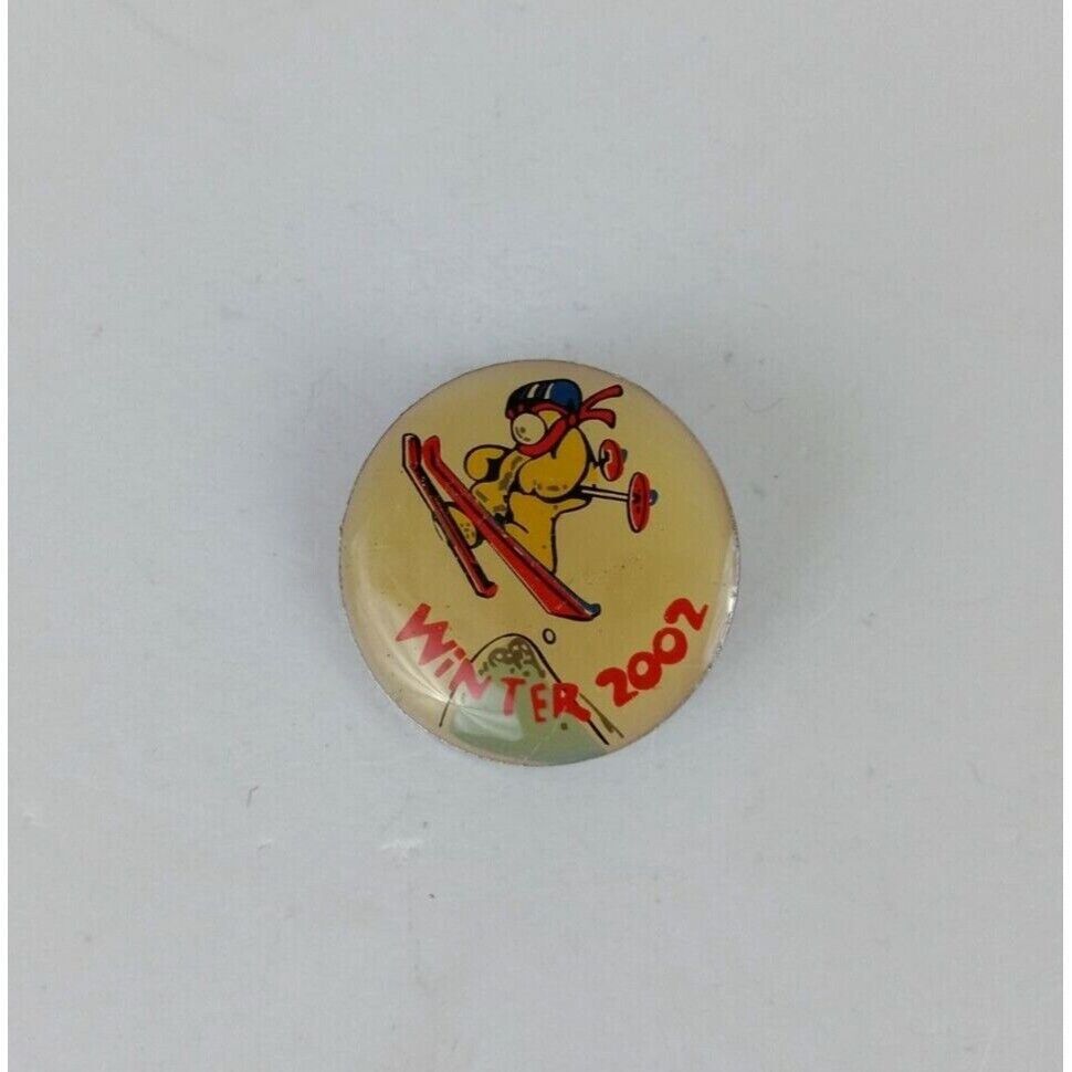 Vintage 2002 Winter Ski Resort Man Skiing Lapel Hat Pin - $5.34
