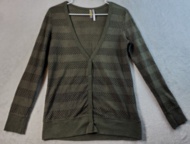 O&#39;Neill Cardigan Sweater Womens Size XS Green Polka Dot Long Sleeve Button Front - £15.74 GBP