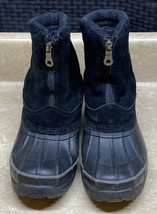 Bass Ice Boot Womens Sz: 8M Snow Duck Rubber Suede Boot - Zipper - Black - £29.90 GBP