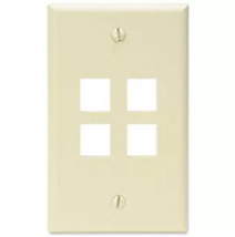 NEW Leviton 41080-4AP Almond Faceplate, Flat, 1-Gang, Snap In, 4-Port Wall Plate - £1.91 GBP