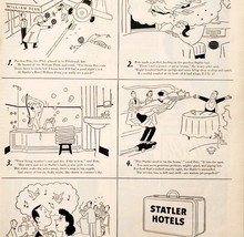 1950 Statler William Penn Hotel Pittsburgh Advertisement Comic Strip Vtg... - $54.84 CAD