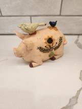 Resin Pig With Goose And Bird On Back And Sunflower Design On His Side F... - £14.27 GBP