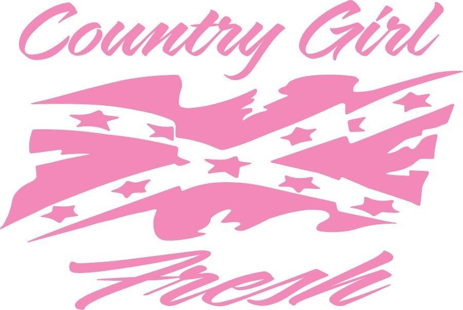 Country Girl Fresh Decal Sticker Rebel Flag Redneck Hunting Truck Window Sticker