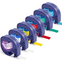 6-Pack Replace For Dymo Letratag Refills Colored Plastic Dymo Label Make... - $28.49