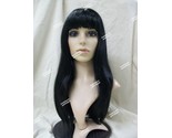 Black Mystique Wig w/ bangs Go Go Cher Cleopatra Egyptian Queen Morticia... - $14.95