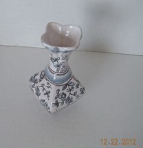  Portuguese Conimbriga  Mini Pottery Vase Hand Painted Blue White Signed - £8.01 GBP