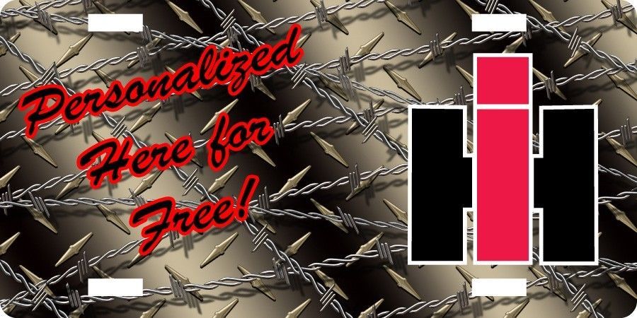 Custom International Harvester Personalized License Plate ALUMINUM Barbwire IH