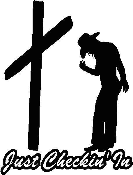 Cowgirl At The Cross Truck Window Decal Sticker 7" A Must Have
