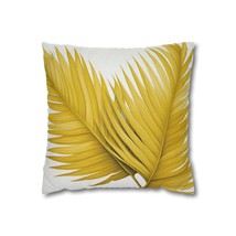 Decorative Throw Pillow Covers With Zipper - Set Of 2, Yellow Palm Tree Leaves M - £29.98 GBP