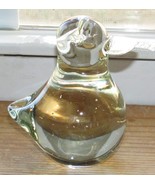 VINTAGE CLEAR DUCK PAPERWEIGHT ART GLASS DECORATIVE FIGURINE 4 1/4&quot; TALL - £8.60 GBP