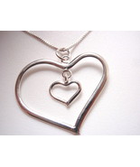 Heart inside Heart Pendant 925 Sterling Silver Corona Sun Jewelry Love - £7.18 GBP