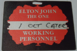 ELTON JOHN The One U.S. TOUR 1992 CREW PASS Working Personnel OTTO VG - $15.00
