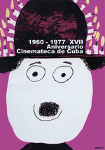Wall decor home movie Poster.Purple HAPPY Charlie Chaplin art.Cuban Cinema - £12.62 GBP
