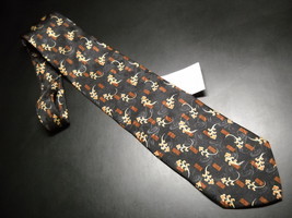 Joseph Abboud Neck Tie Black and Golds Design No 68229 Italian Silk Unused Tag - £12.63 GBP
