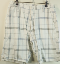 Wrangler Shorts Mens Size 34 White Plaid Cotton Pockets Belt Loops Pull On - £11.06 GBP