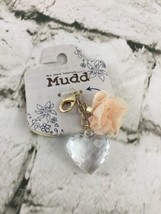 Mudd Keychain NWT Gold Toned Chain Flower Heart - £7.77 GBP