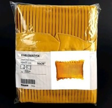 Ikea KARISMATISK Cushion Cover Gold Yellow 16&quot; x 26&quot; Pleated W/ Ruffles ... - £12.54 GBP