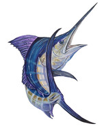 Blue Marlin Fish High Quality Graphic Art Decal Car Boat Cup Cooler Tack... - $132.10 MXN+