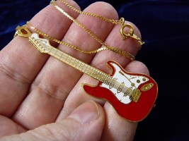 (M221-B) Pick From 4 Colors Fender Stratocaster Electric Guitar Pendant Necklace - £19.15 GBP