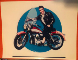 Elvis Presley On A Motorcycle 8x10 Blue Dot - £7.53 GBP