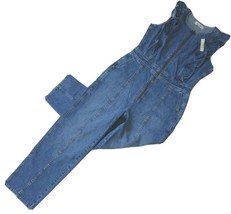 NWT Madewell Denim Ruffle-Sleeve Zip-Front Jumpsuit in Indigo Blue Stretch 4 - £102.55 GBP