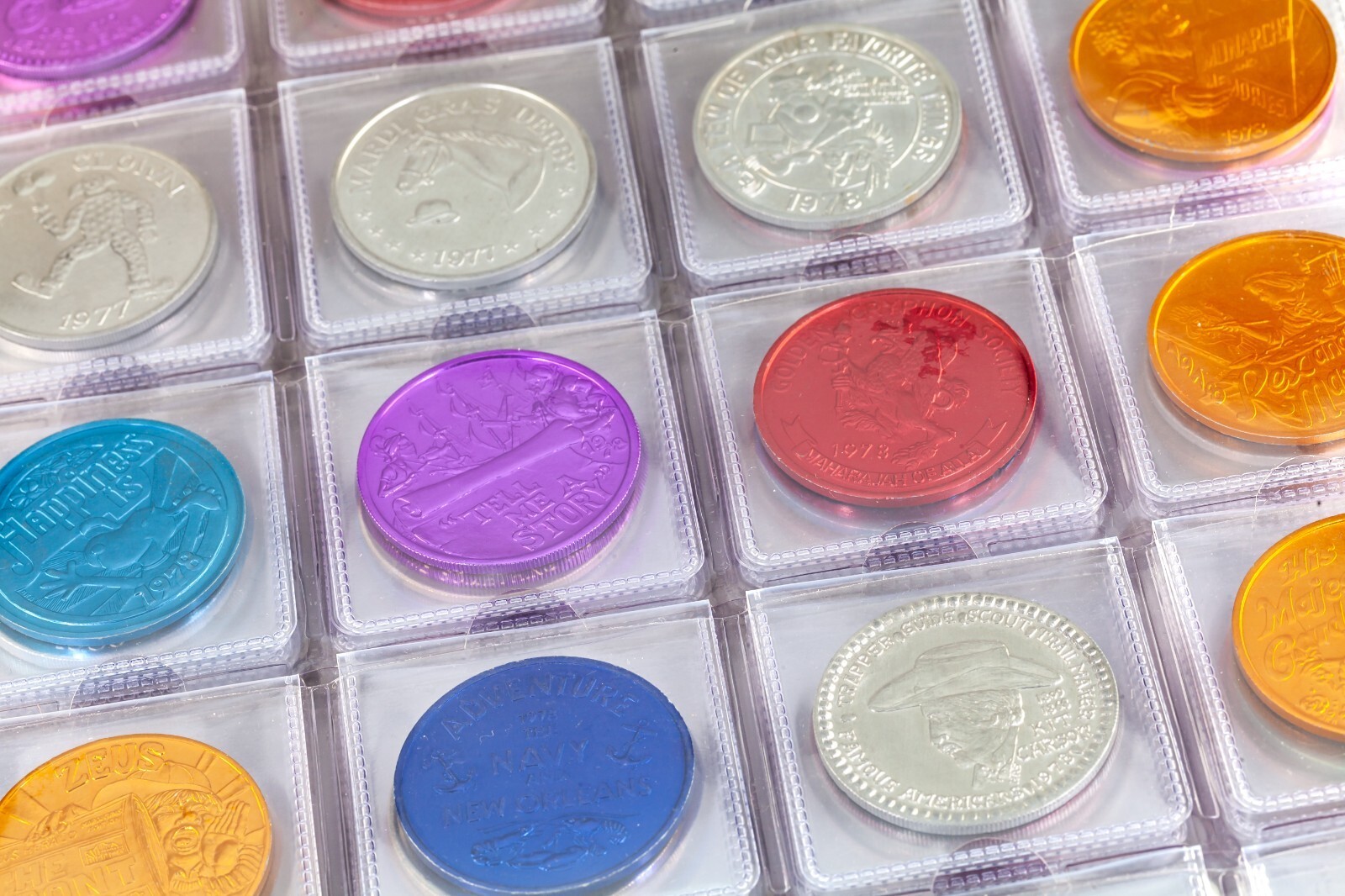 Rare 1960's-90's Mardi Gras Doubloons, Aluminum Token Collection of 246 Item image 3