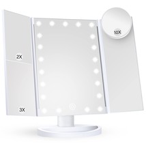 Makeup Mirror Vanity Mirror With Lights, 2X 3X 10X Magnification, Lighted Makeup - £25.80 GBP